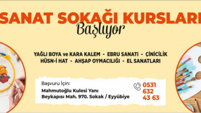 Sanat Sokağında Geleneksel El Sanatları Kursları Başlıyor