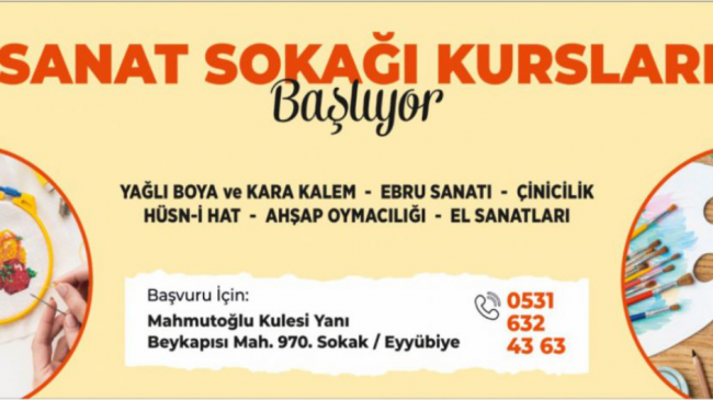 Sanat Sokağında Geleneksel El Sanatları Kursları Başlıyor