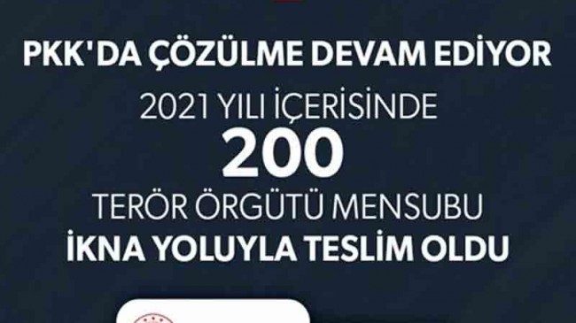 200 Örgüt Mensubu Teslim Oldu