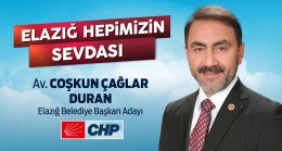 Av. Coşkun Çağlar Duran, CHP Elazığ Belediye Başkan Adayı Oldu